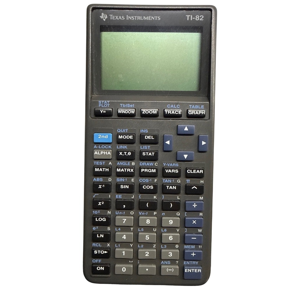 Texas Instruments TI-82 Graphing Calculator Vintage Gray w/ Cover - Tested